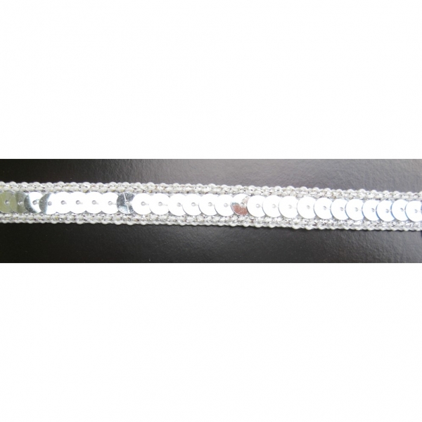 Pailettenborte 1 cm breit silber